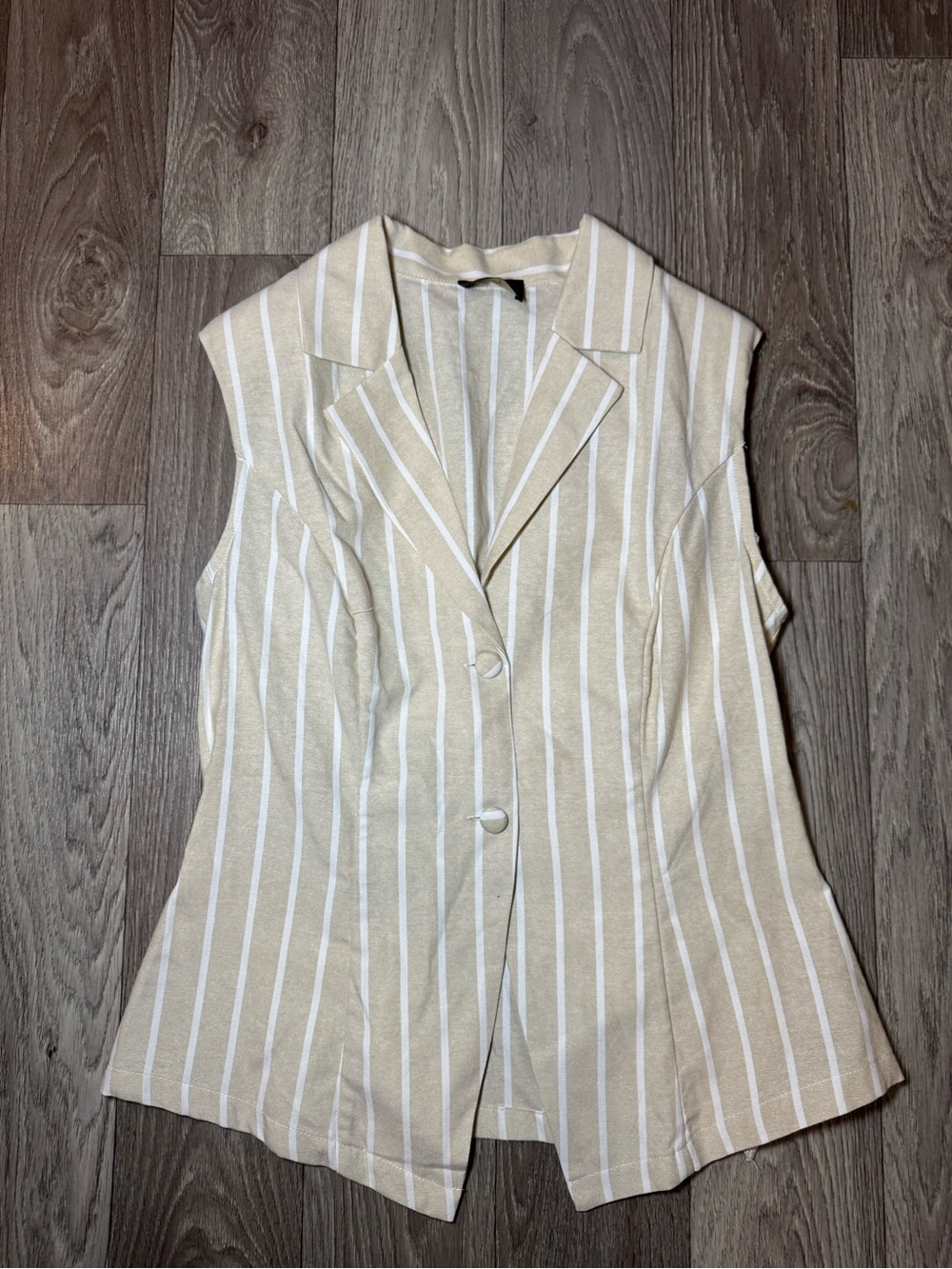Milk + Honey Woman’s Cream/White Striped Vest